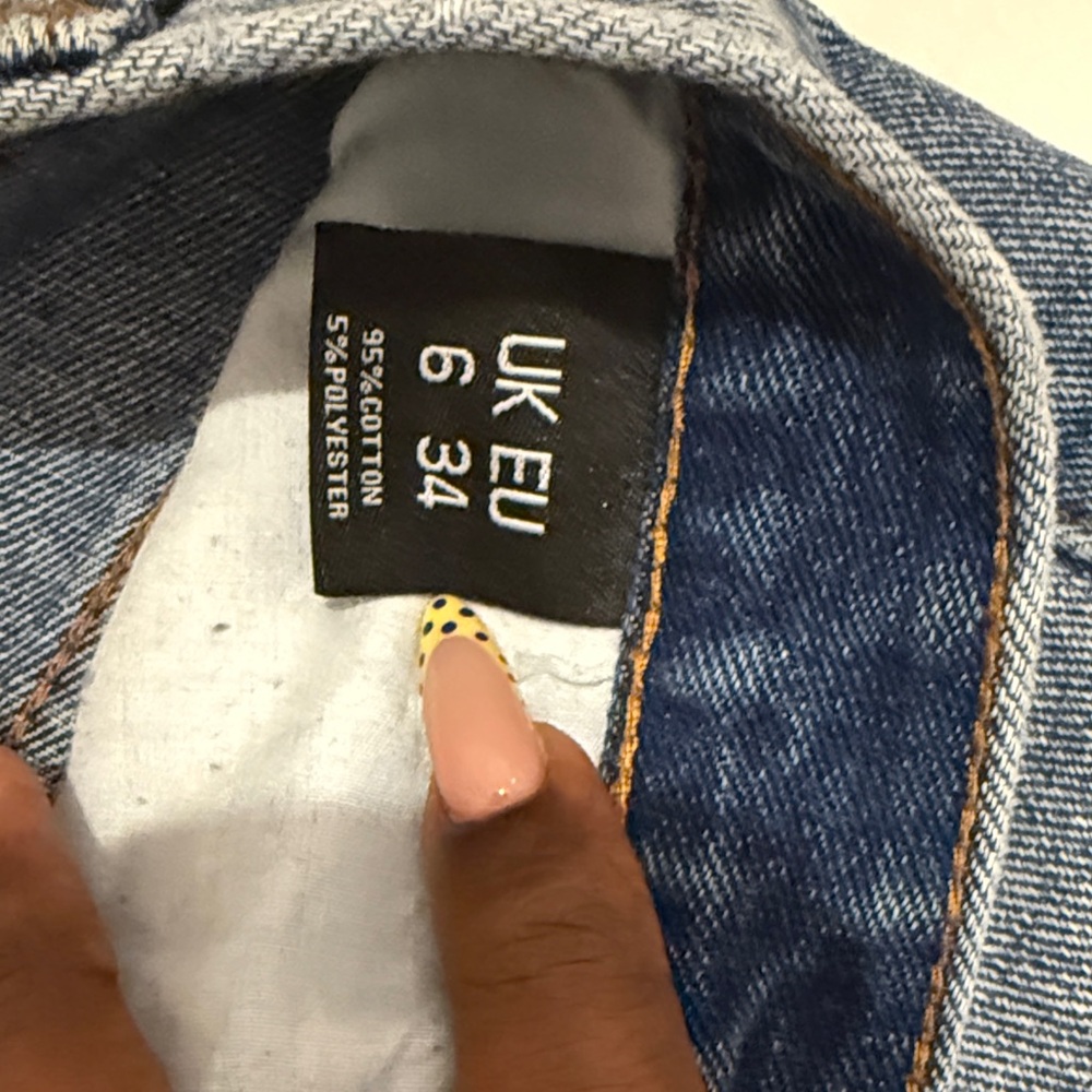 Nasty Gal Medium Blue Distressed Denim Shorts - Picture 4 of 4